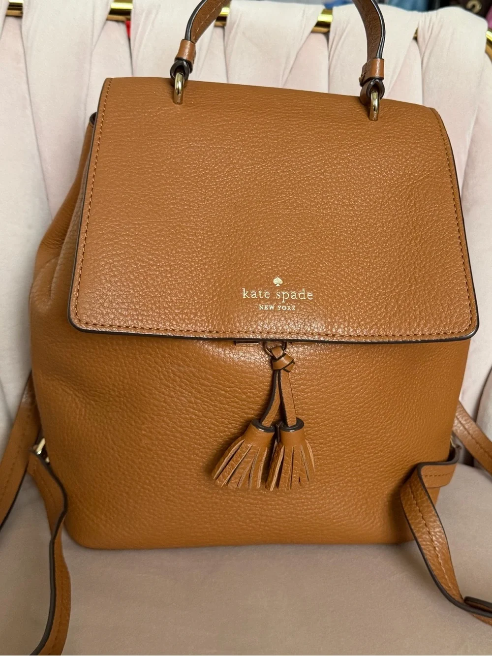 Kate Spade ♠️ Hayes Street Brown Leather Medium Backpack